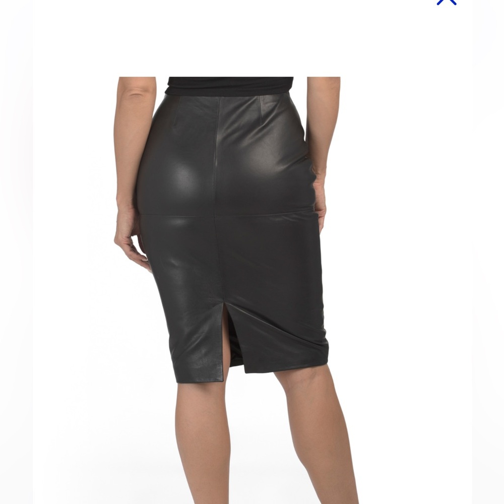 Black Knee-Length Pencil Skirt with Slit /color black style Dawn - Picture 2 of 7